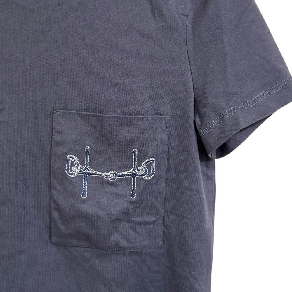 美品 HERMES エルメス ホースビット刺繍 半袖 クルーネック Tシャツ