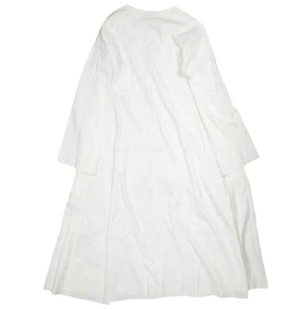 YAECA ヤエカ ノーカラーAラインシャツワンピース 69708 S WHITE 長袖