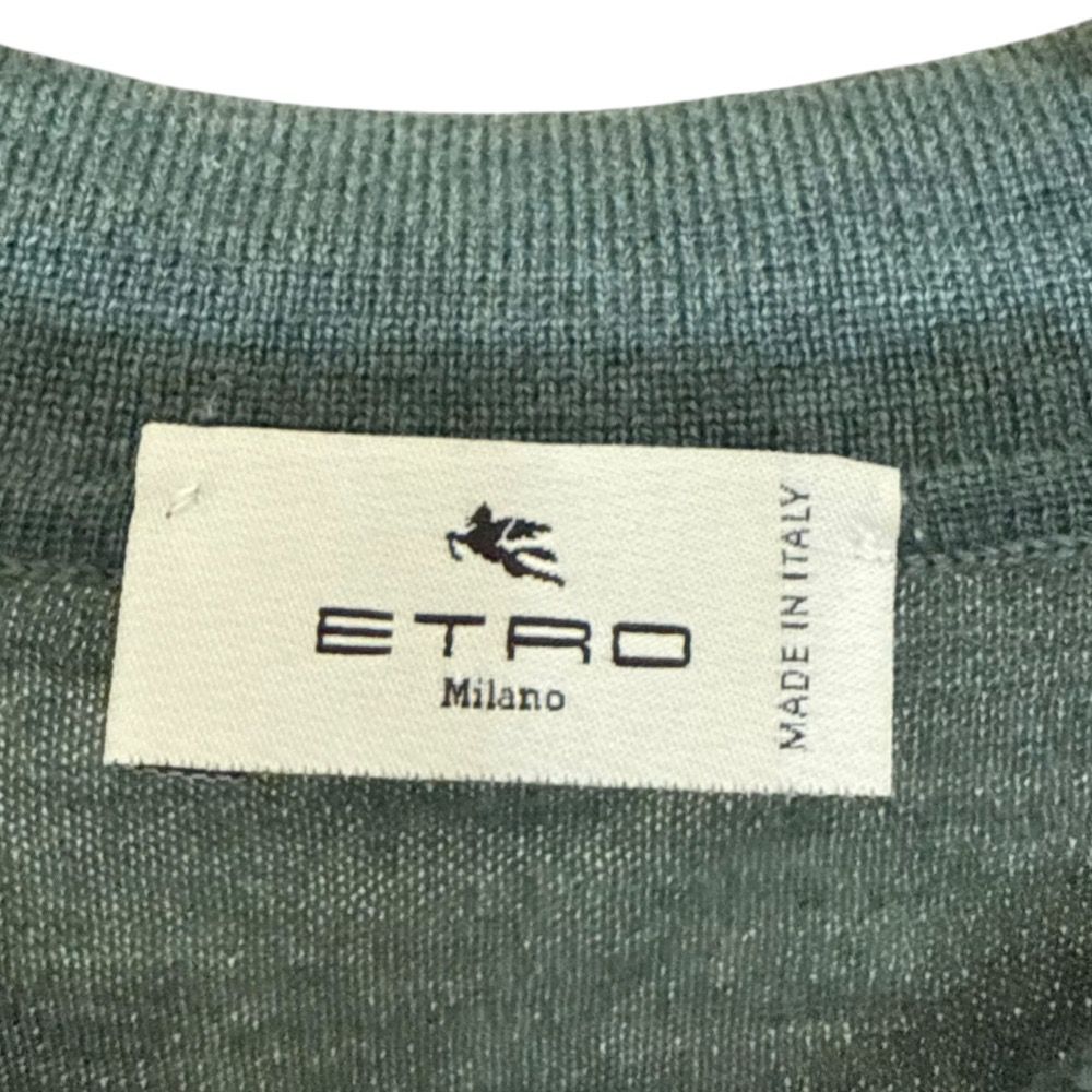 美品 22SS ETRO エトロ ペイズリー柄 切替え シルク 半袖 ニット