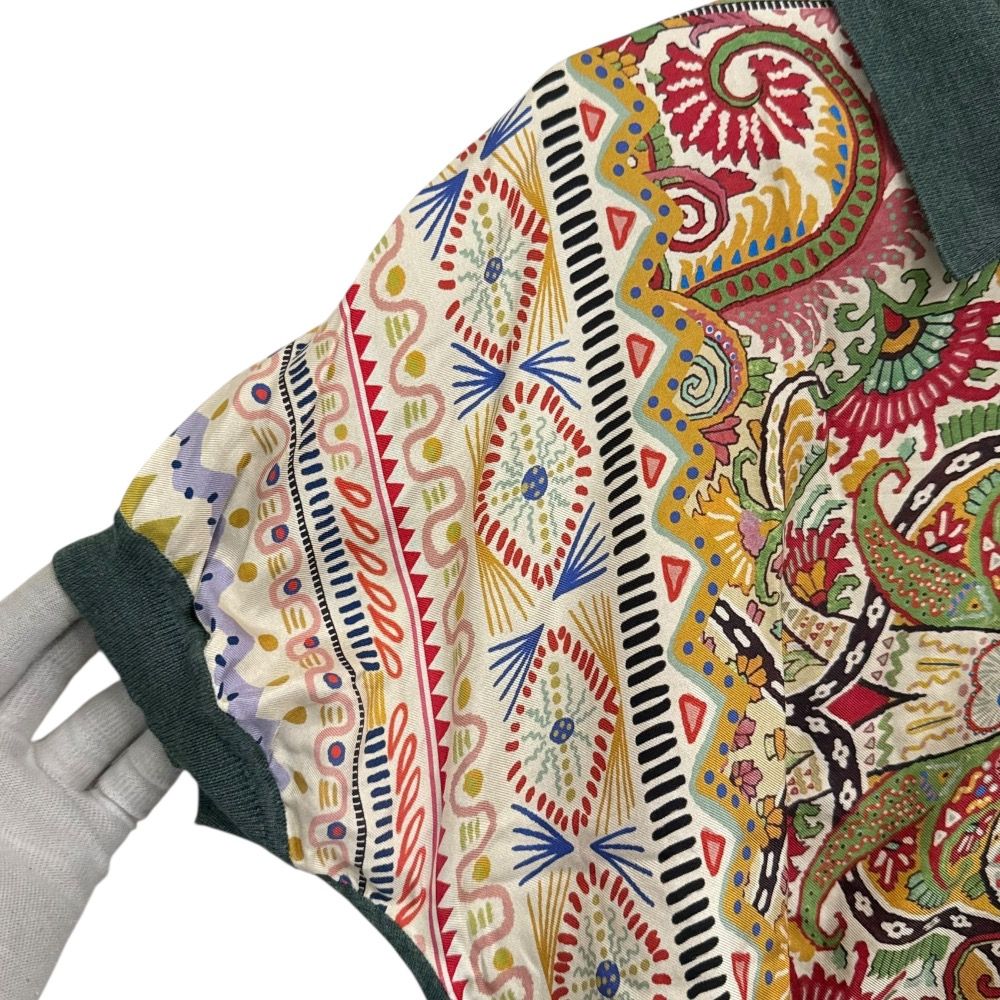 美品 22SS ETRO エトロ ペイズリー柄 切替え シルク 半袖 ニット