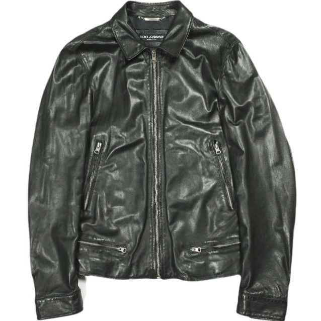 【DOLCE&GABBANA】革ジャン　ライダースジャケット DOLCE&GABBANA ドルチェアンドガッバーナ イタリア製 ラムスキン