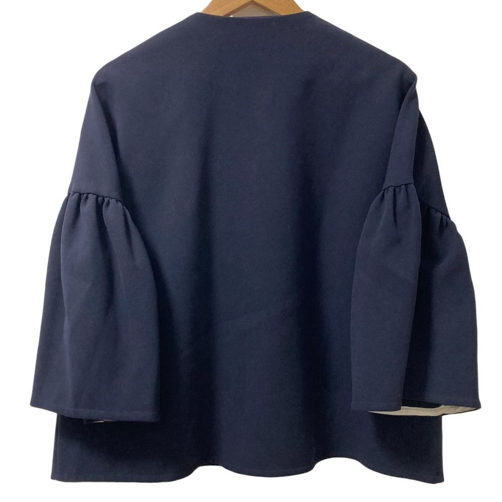 美品 yori ヨリ ノーカラー フリルジャケット YR2225-006SP-5 サイズF