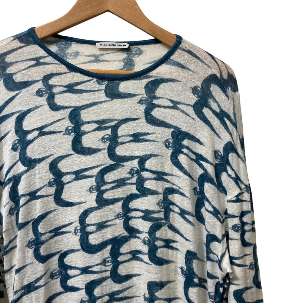 美品 mina perhonen ミナペルホネン hello swallow リネン ロング