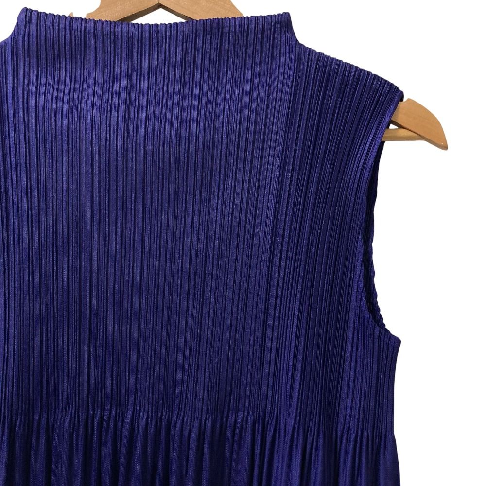 美品✨PLEATS PLEASE プリーツ　ネイビー　ノースリーブ　サイズ3 美品 PLEATS PLEASE ISSEY MIYAKE プリーツプリーズ イッセイミヤケ