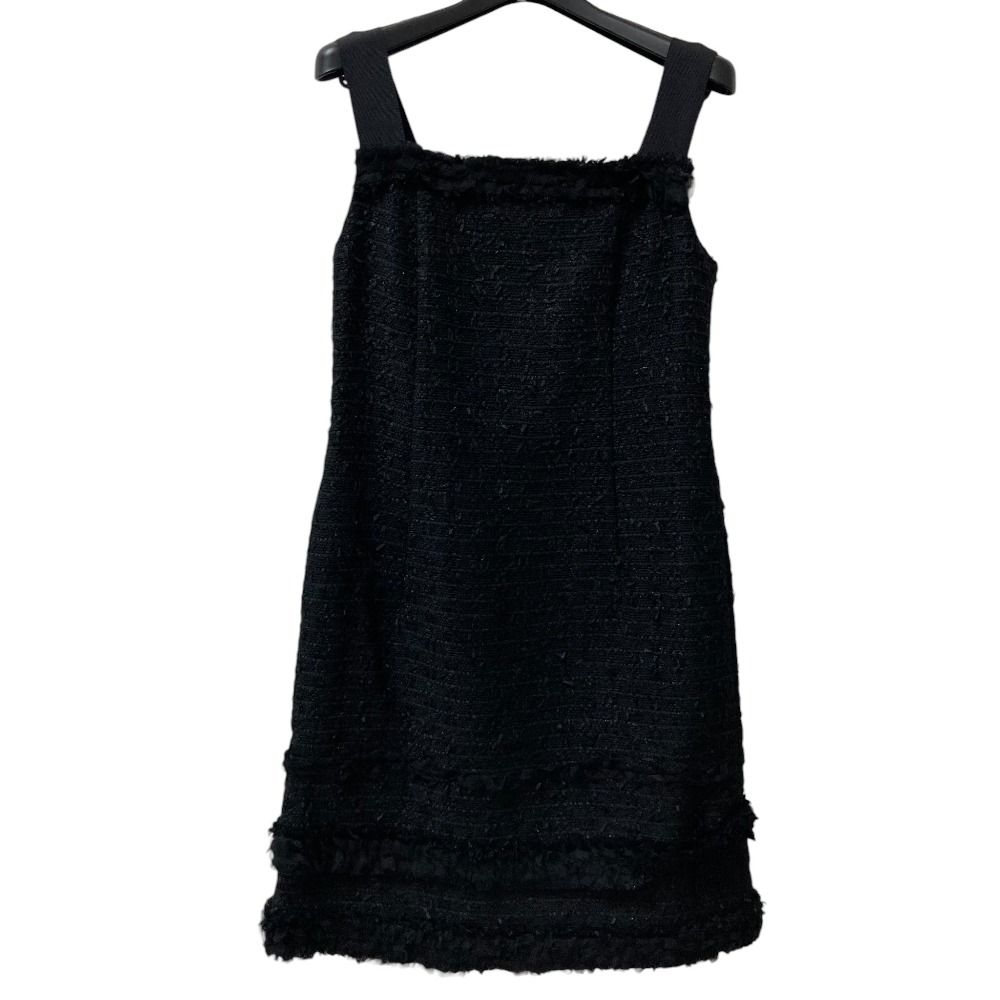 FOXEY フォクシー Dress French Sucre リボンツイードワンピース 36935 サイズ38 ネイビー レディース 古着