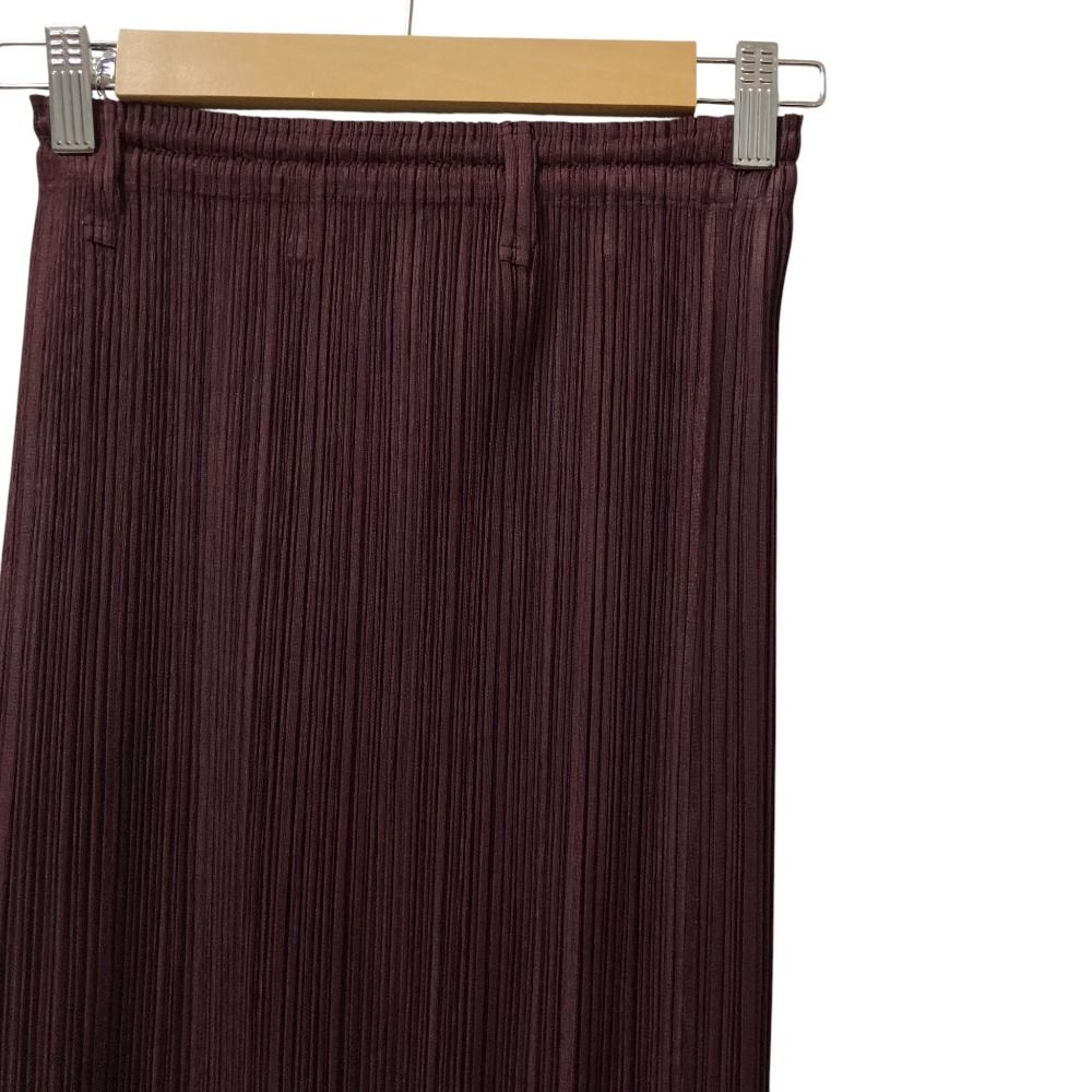 ISSEY MIYAKE バーガンディ プリーツ ロングスカート 美品 PLEATS PLEASE ISSEY MIYAKE プリーツプリーズ イッセイミヤケ