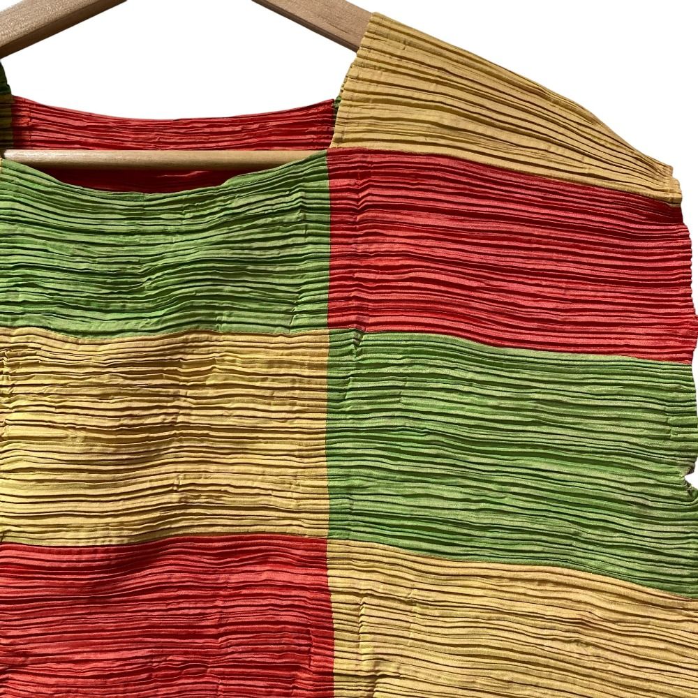 ISSEY MIYAKE イッセイミヤケ バウンスチェック ブラウス サイズ2 マルチ レディース 古着