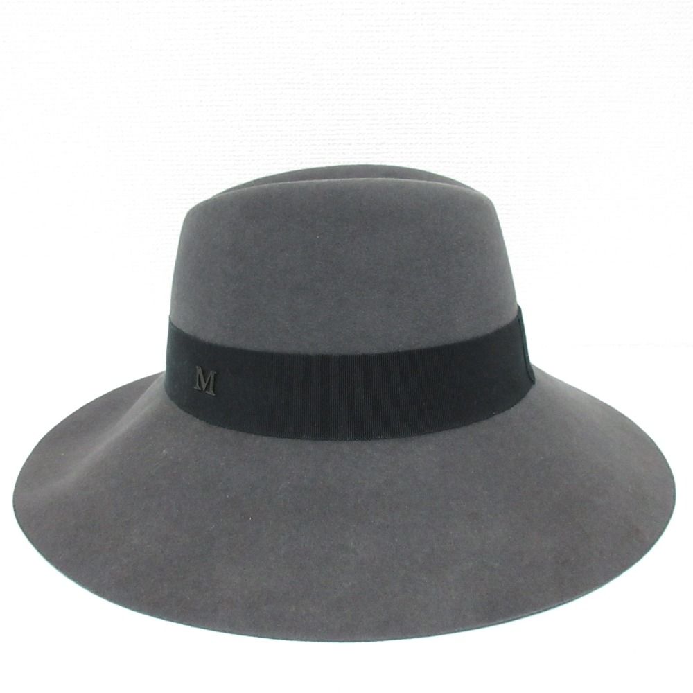 美品 MAISON MICHEL メゾンミッシェル Mロゴ ウールハット