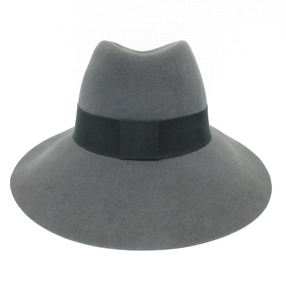 美品 MAISON MICHEL メゾンミッシェル Mロゴ ウールハット