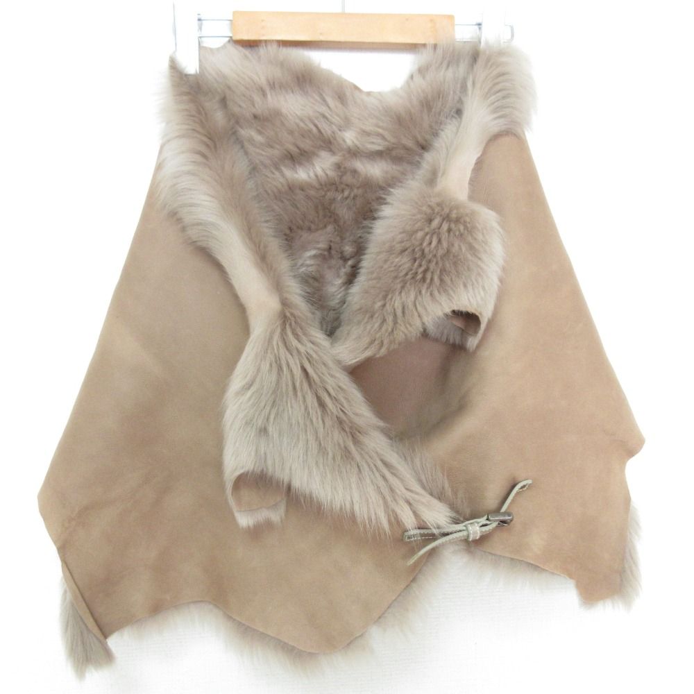 美品 KARL DONOGHUE カールドノヒュー ムートン マフラー ブラウン