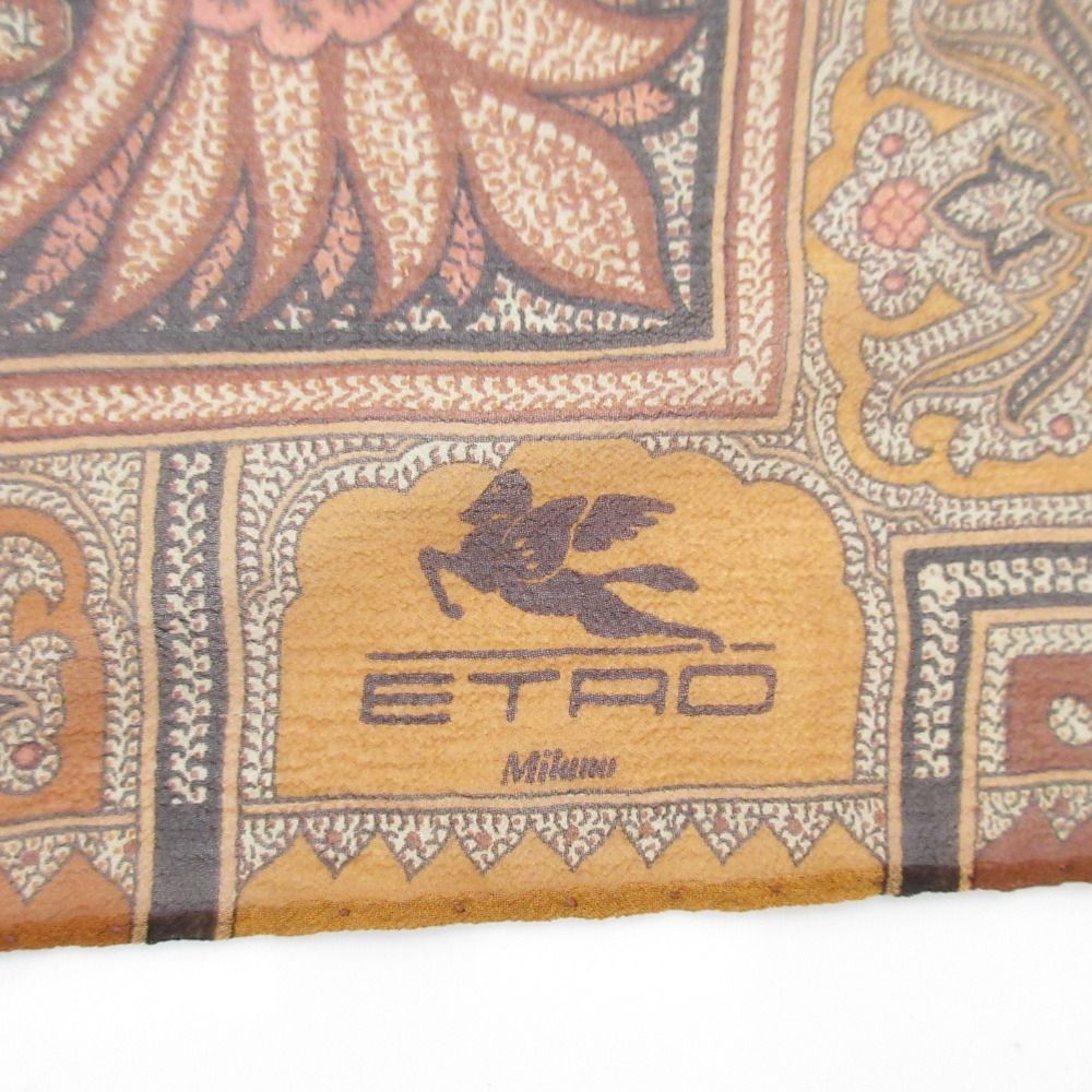 美品 ETRO エトロ ペイズリー柄 シアースカーフ ブラウン レディース