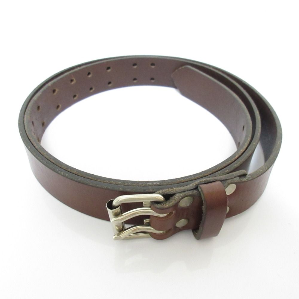 良品 MHL. マーガレットハウエル レザー ナローベルト ブラウン