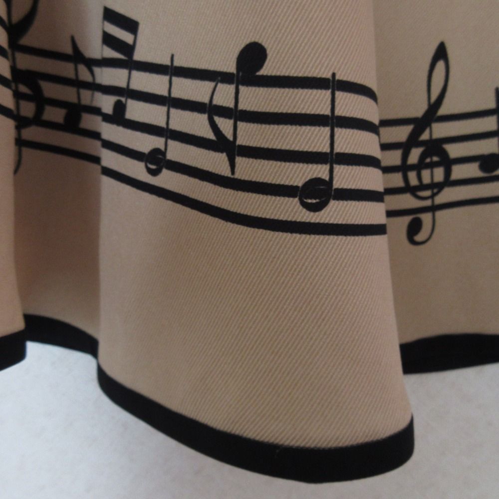 美品 M'S GRACY エムズグレイシー 音符柄 ひざ丈 フレアスカート 38