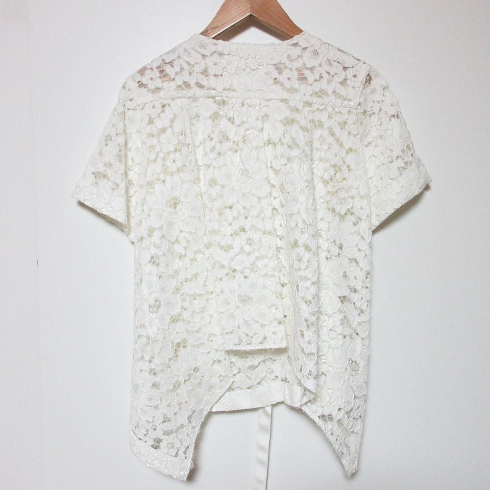 美品 sacai サカイ フラワーレース 半袖 カットソー 16-02626 サイズ2