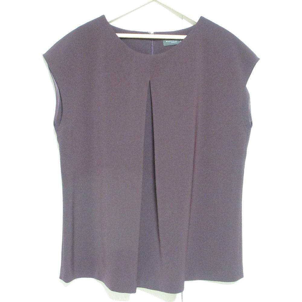 マッキントッシュ ノースリーブ ブラウス イージーパンツ セットアップ 大きいサイズ 44 ワイン レディース 古着