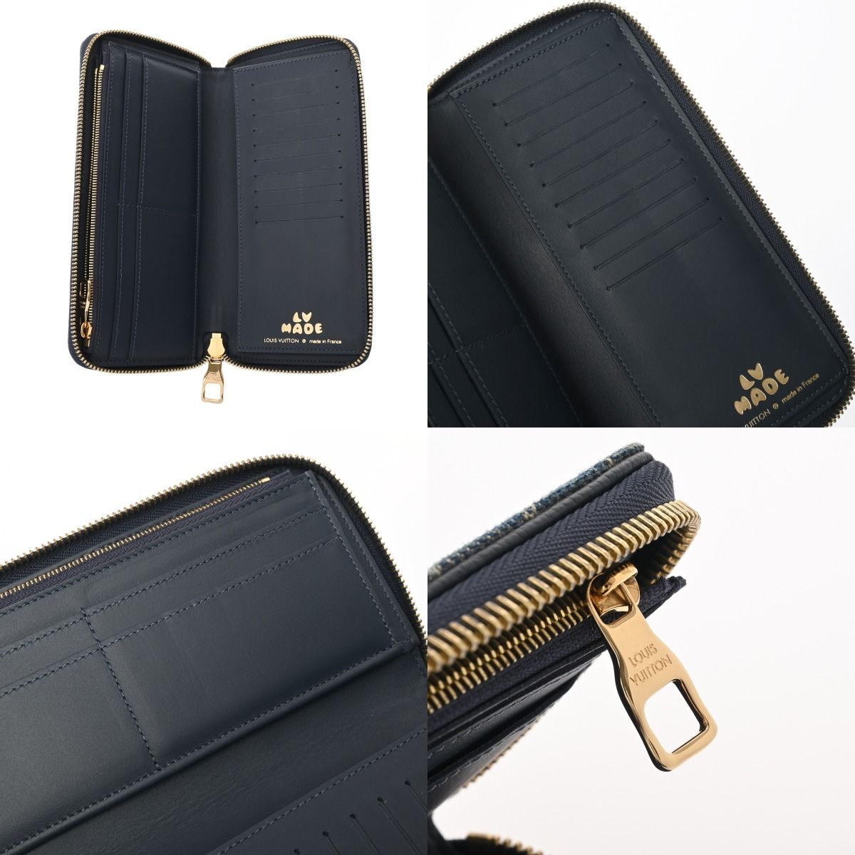  ルイヴィトン モノグラムデニム ジッピーヴェルティカル NIGO LV made ネイビー M 81107 ユニセックス デニム 長財布 その他 小物