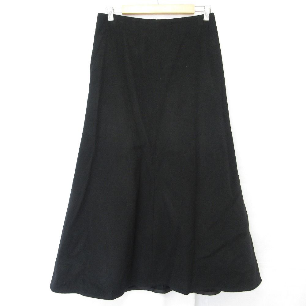 22 AW I LIKE エブリデイアイライク ドゥーズィエムクラス ウールカシミヤ フ スカート サイズ38 ブラック レディース 古着