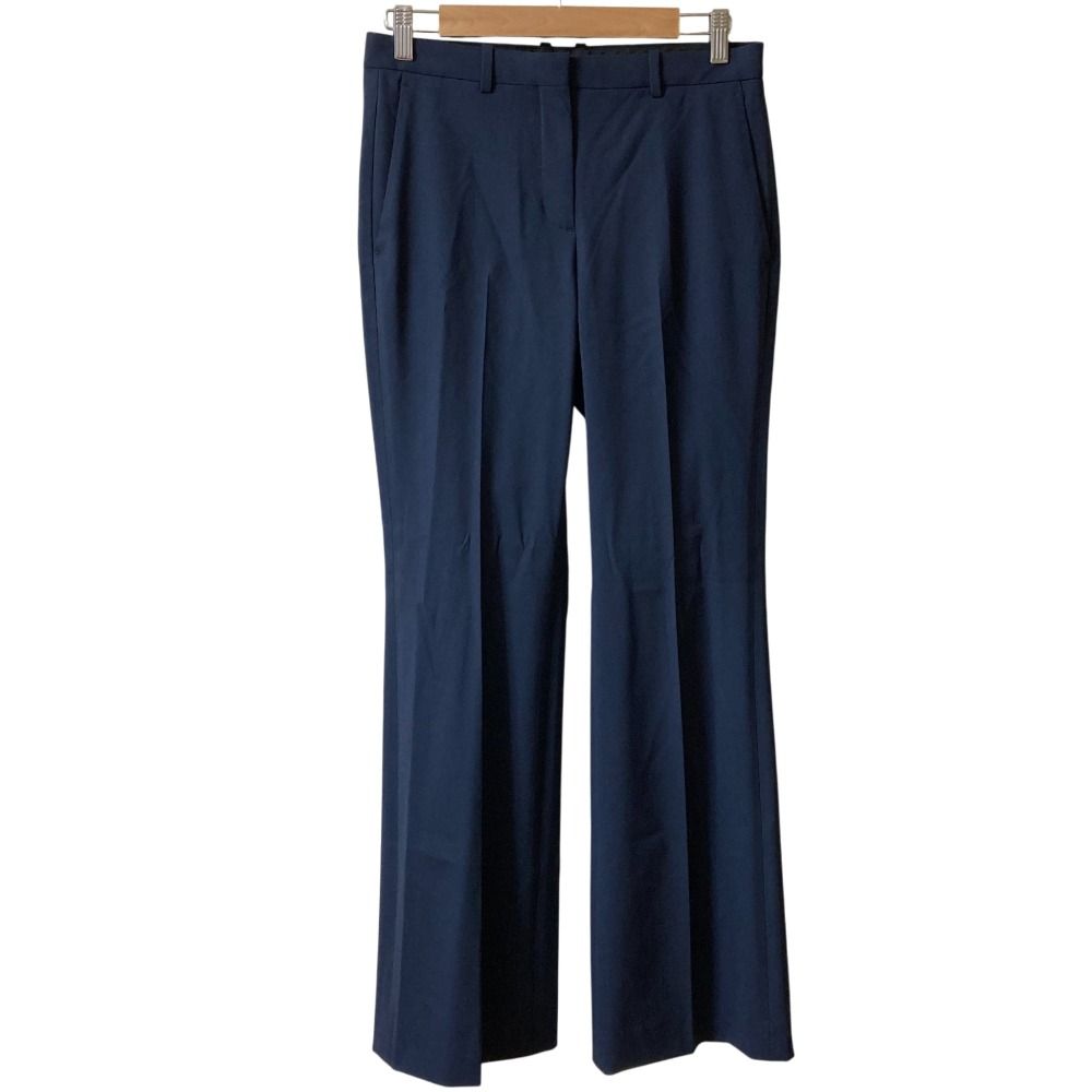 25 SS Theory セオリー WOOL 4 J スラックスパンツ サイズ2 ネイビー レディース 古着