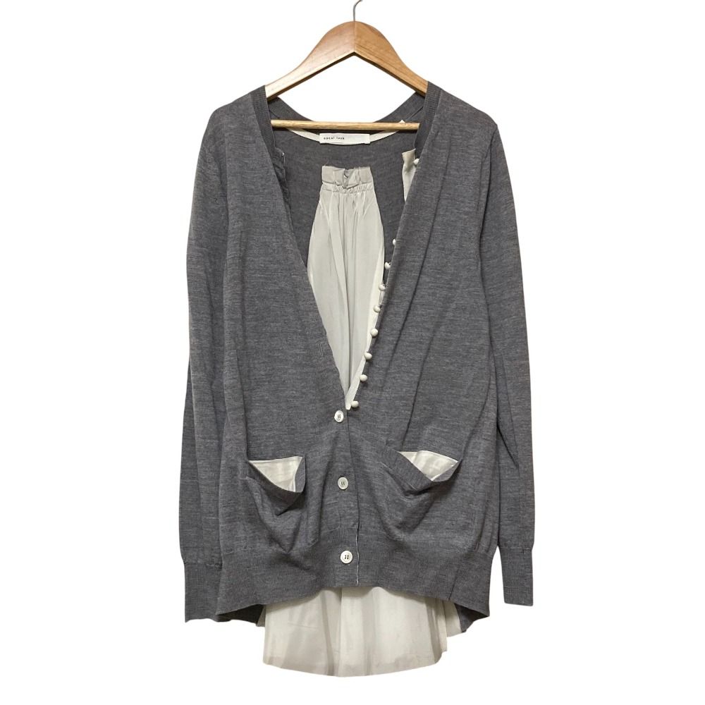美品 sacai luck サカイラック ドッキング ニットカーディガン