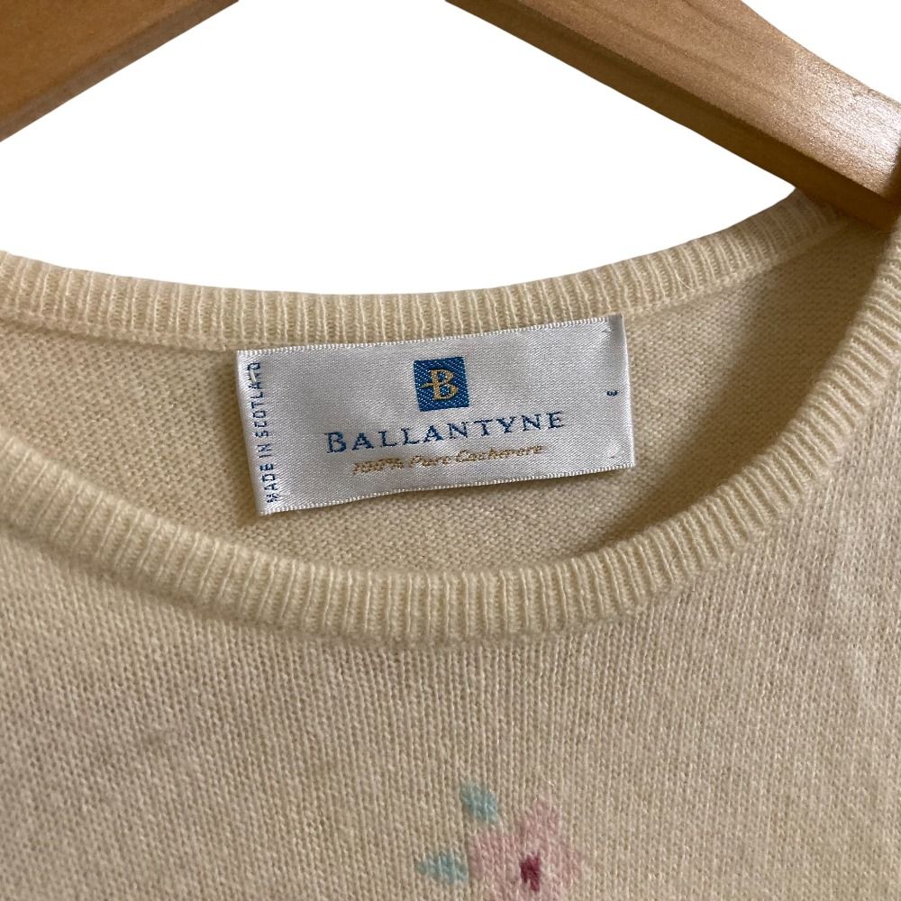 美品 BALLANTYNE バランタイン フラワー柄 カシミヤ100％ クルーネック