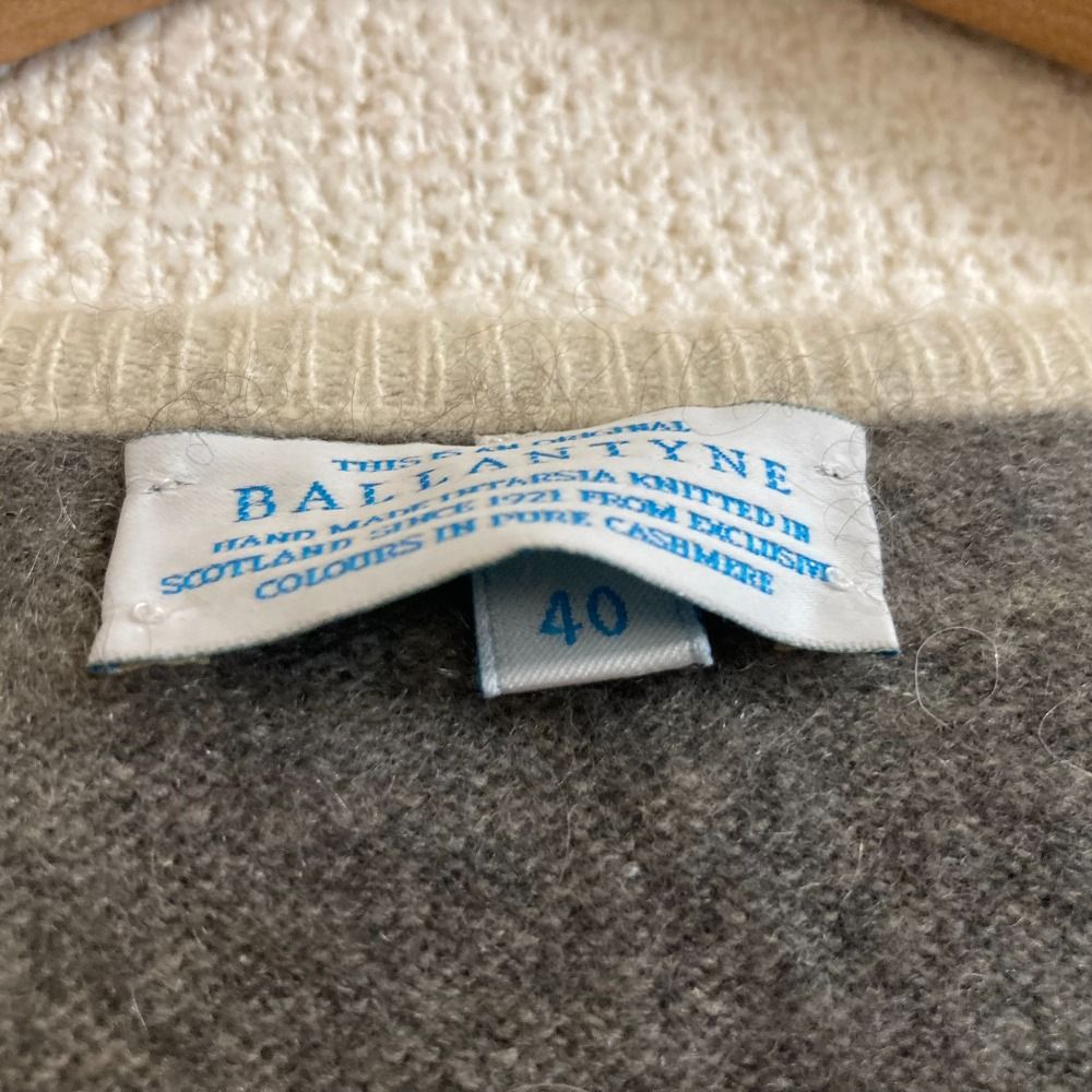 美品 Ballantyne バランタイン アーガイル フラワー柄 カシミア100