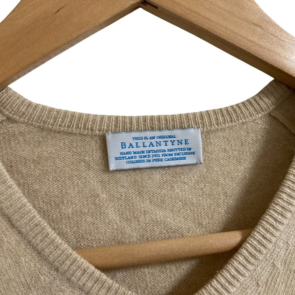 美品 Ballantyne バランタイン カシミヤ100％ アーガイル柄 Vネック