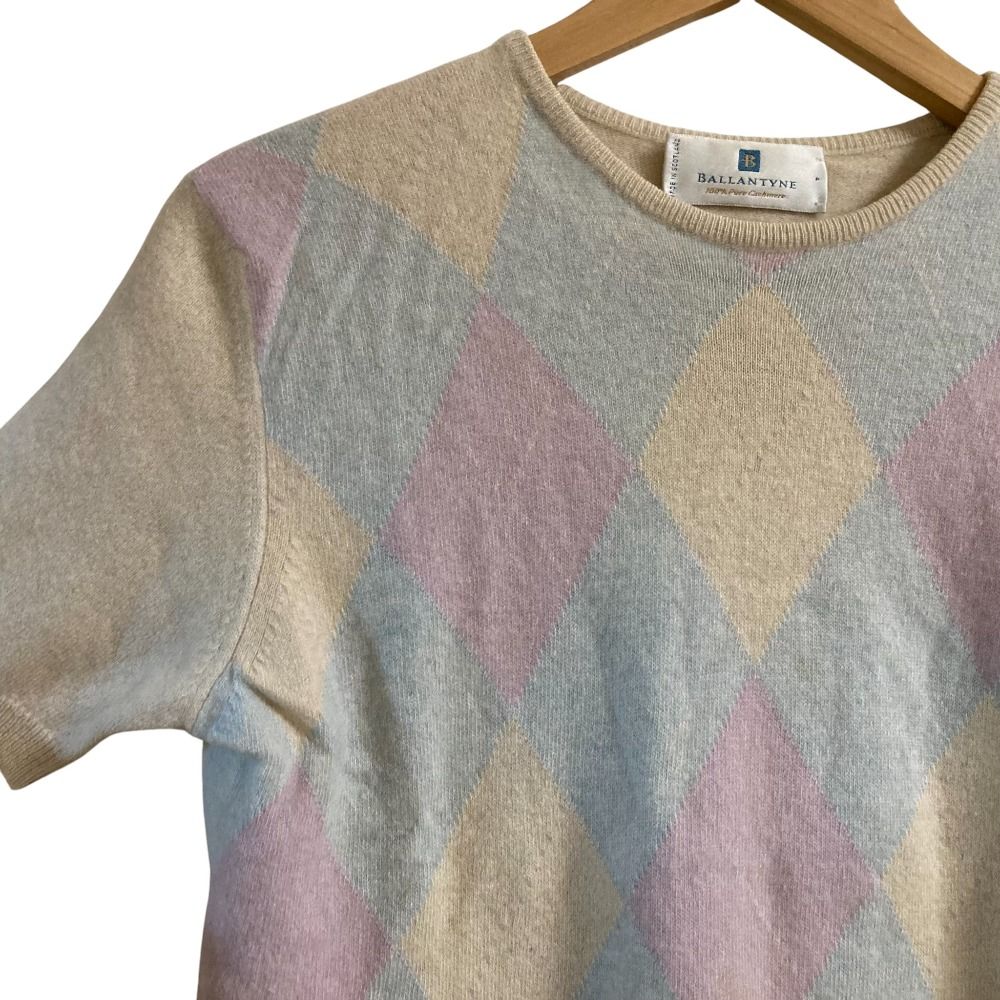 美品 BALLANTYNE バランタイン アーガイル柄 カシミア100％ クルー