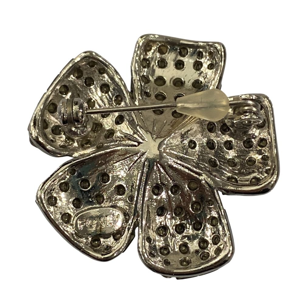 美品 FOXEY フォクシー Fleur フラワーモチーフ ラインストーン