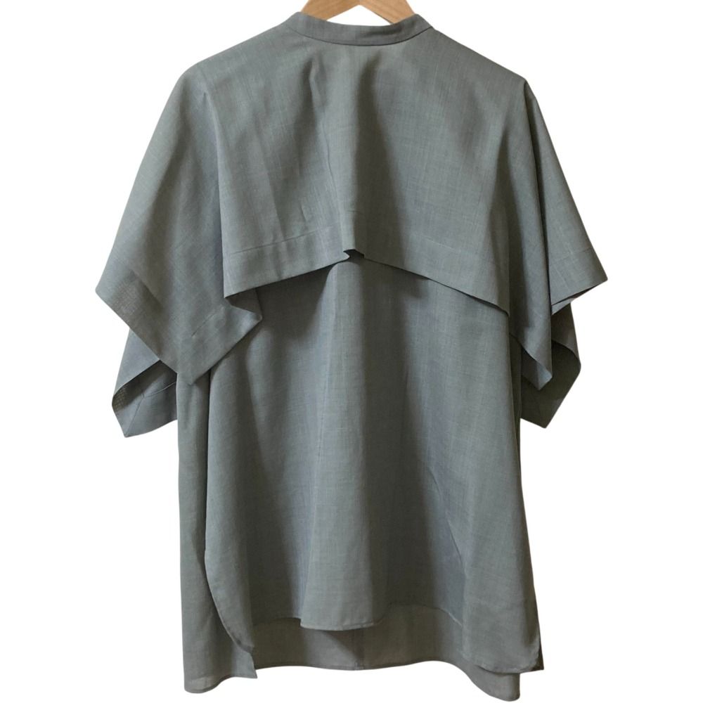 24 AW ebure エブール 2 WAY クリアボイル ケープ ブラウス グレー レディース 古着