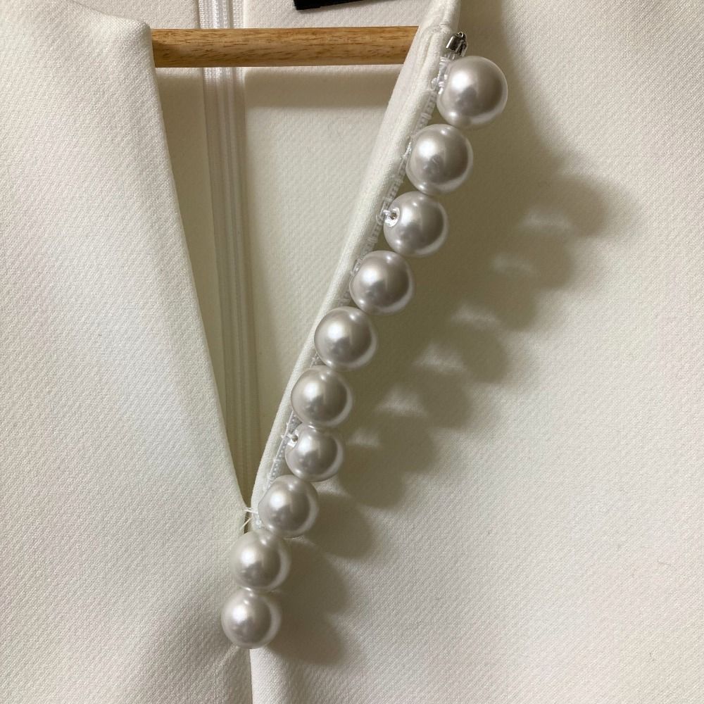  YOKO CHAN ヨーコチャン パールデザイン ノースリーブ カットソー YCB-221-263 サイズ38 ホワイト レディース 古着 ノースリーブ Tシャツ カットソー