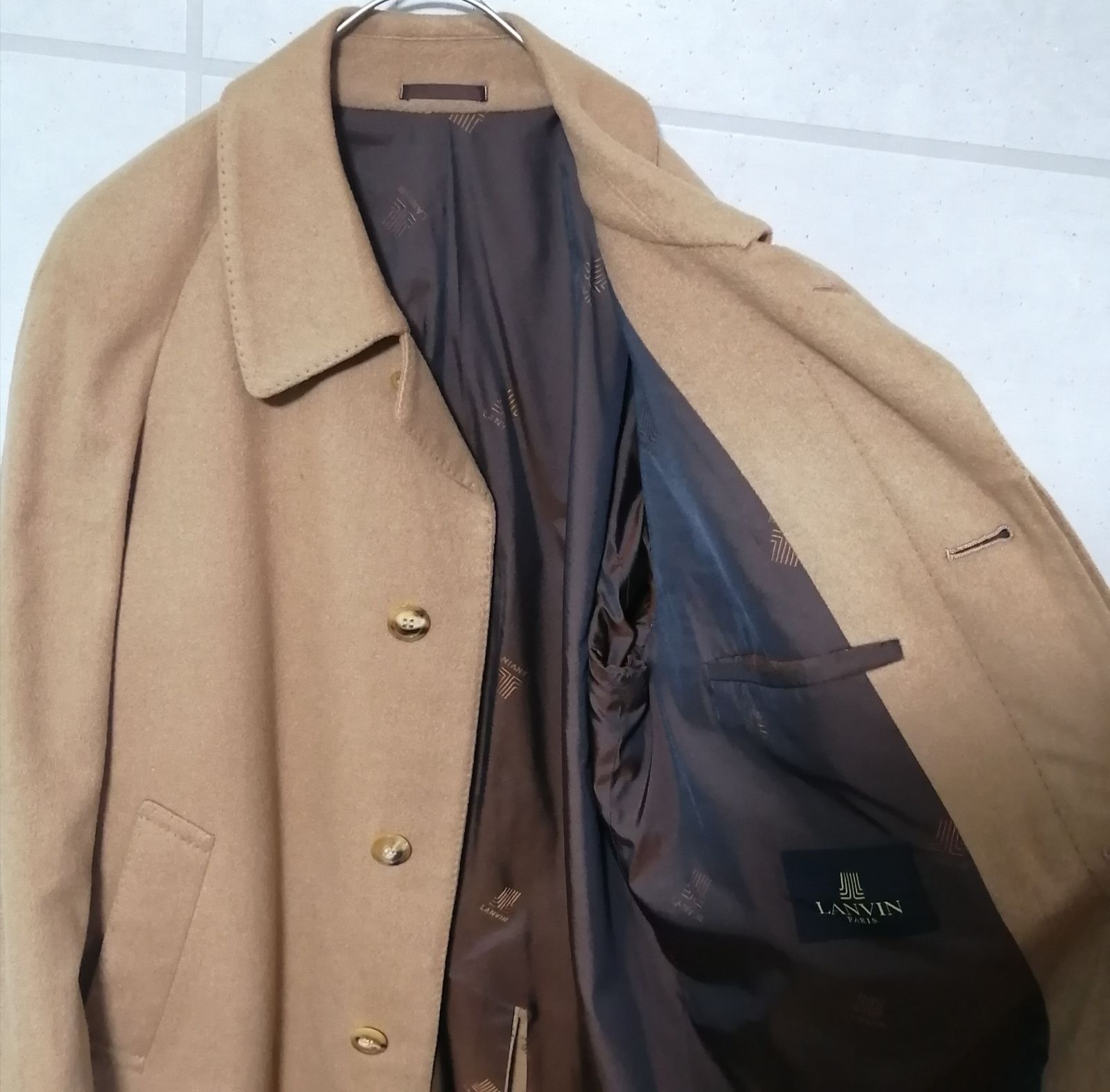 ランバン PARIS カシミヤ100％ ロングコート ブラウン - メルカリ