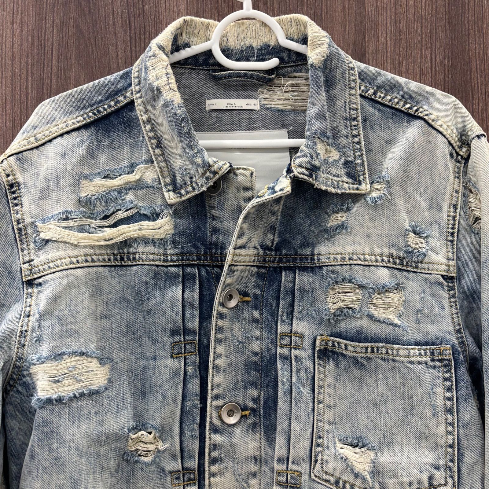 ☆ZARA ザラ 1975 デニムジャケット Gジャン ダメージ アウター ライト