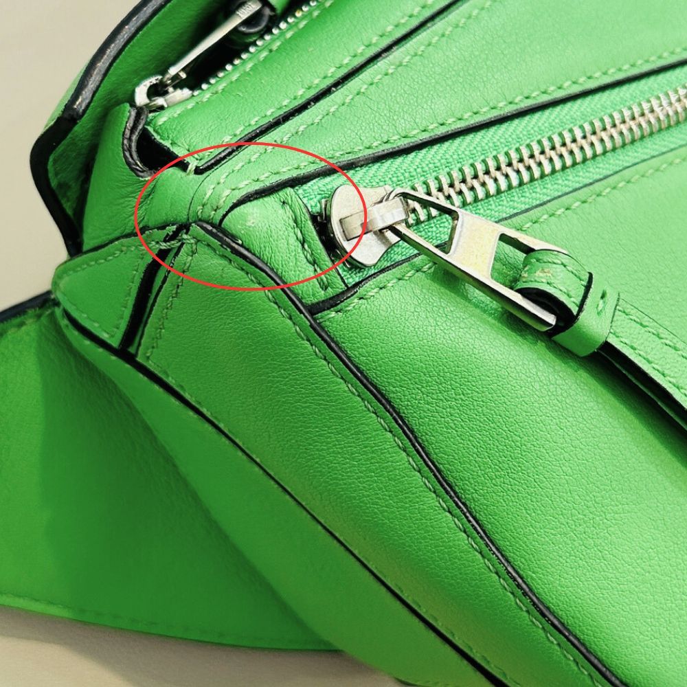  LOEWE ロエベ PUZZLE MINI BUMBAG パズルエッジ バムバッグ ミニ ウエストバッグ ボディバッグ アップルグリーン レディース 古着 ボディバッグ ウエストポーチ バッグ
