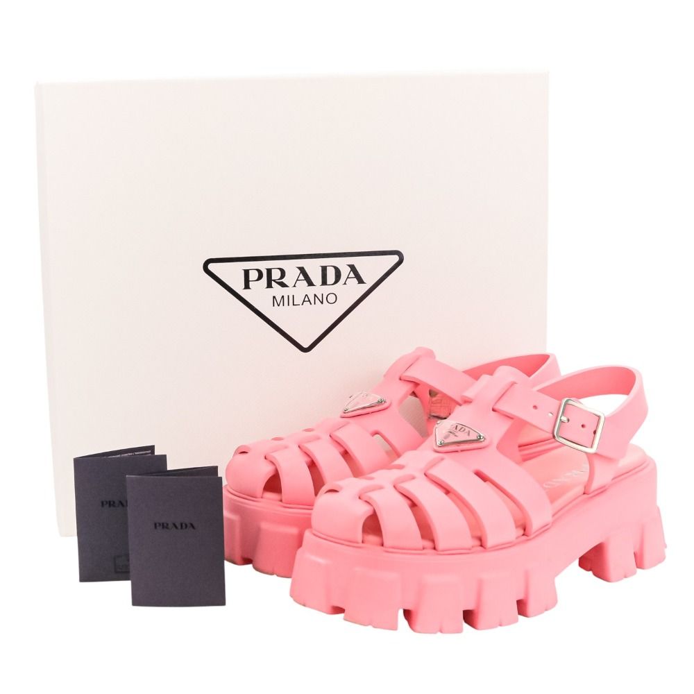 美品 PRADA プラダ モノリス トライアングルロゴプレート