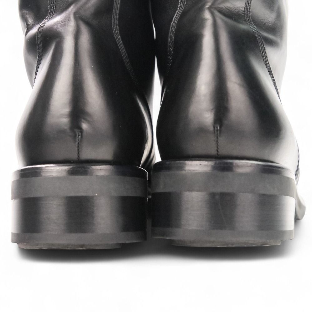 美品 CHANEL シャネル ココマーク レースアップ レザーブーツ G29132