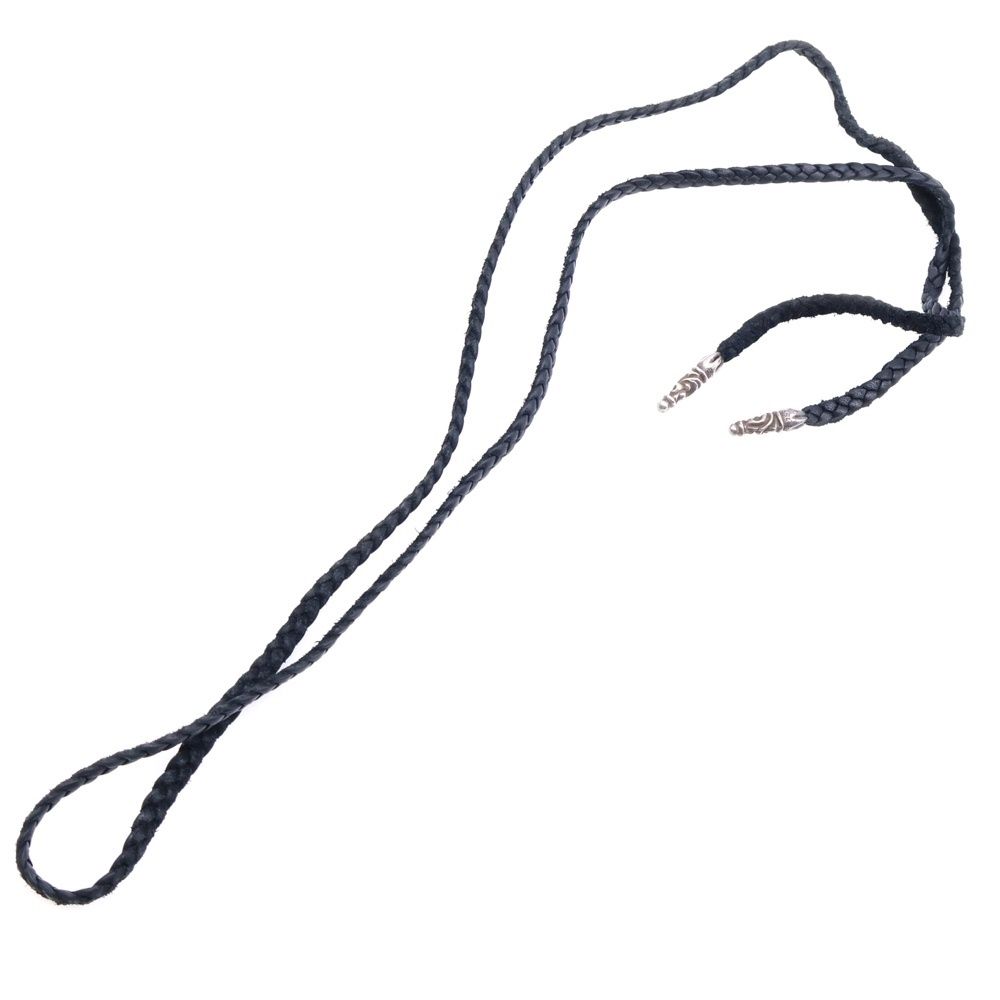 CHROME HEARTS クロムハーツ LEATHER BRAID スクロールレザーブレード シルバーネックレス