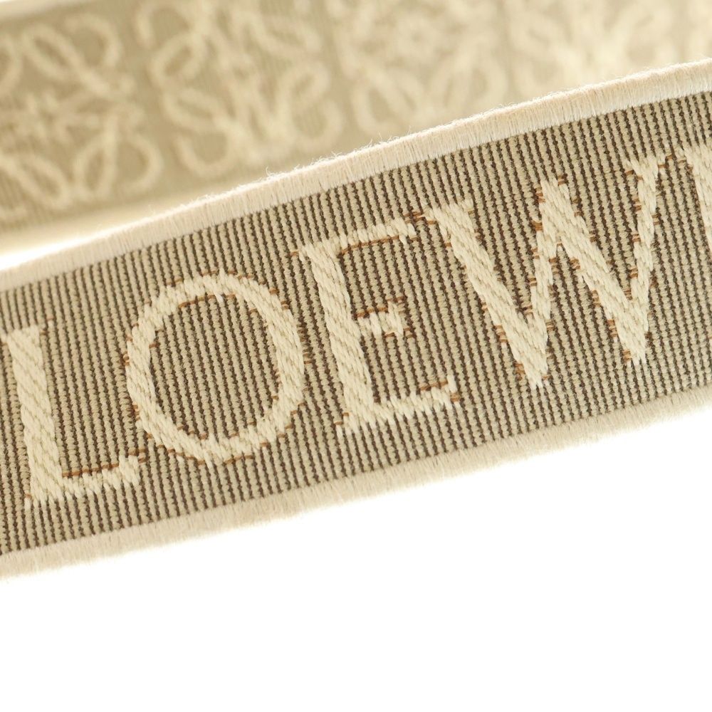 LOEWE (ロエベ) ショルダーストラップ ロゴ ブラウン×ベージュ レザー