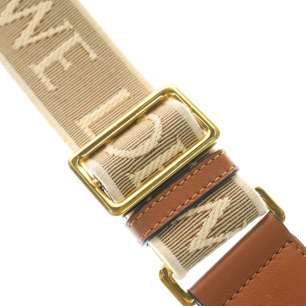 LOEWE (ロエベ) ショルダーストラップ ロゴ ブラウン×ベージュ レザー