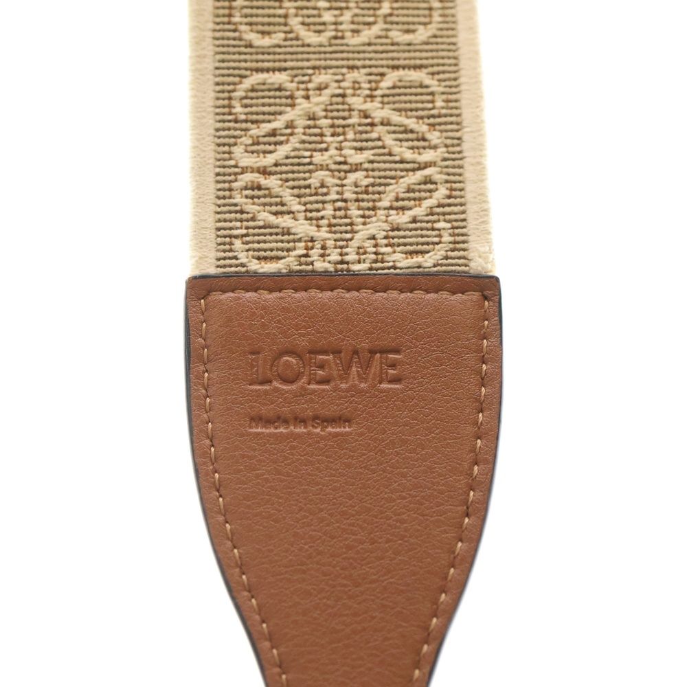 LOEWE (ロエベ) ショルダーストラップ ロゴ ブラウン×ベージュ レザー