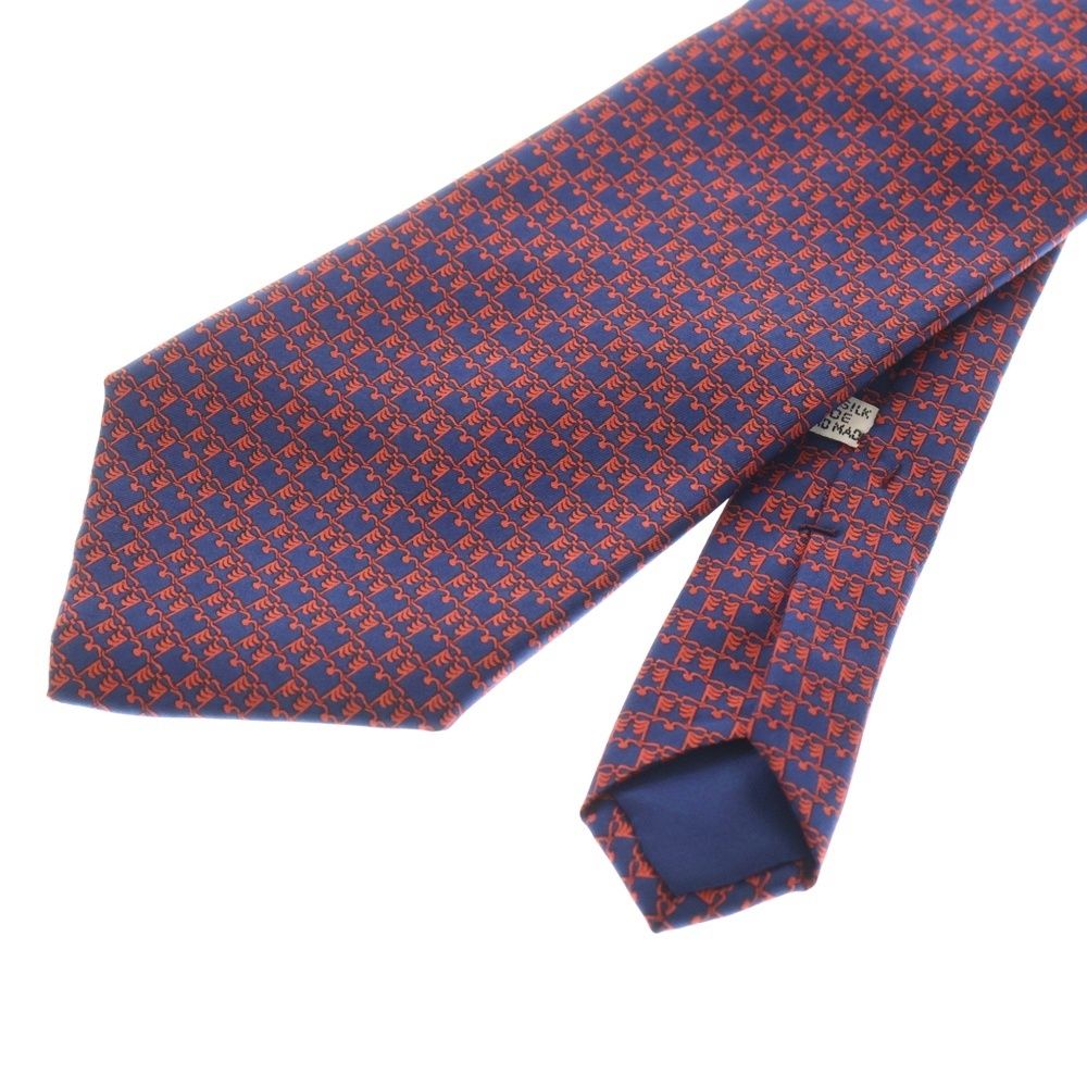 クリスチャンディオール　ネクタイ　トロッター　絹100%　レッド　総柄　メンズ Christian Dior (クリスチャンディオール) 総柄 シルク ネクタイ