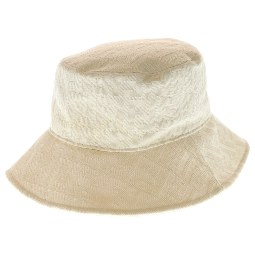FENDI フェンディ FF Bucket Hat ズッカ柄 総柄 バケットハット 帽子 アイボリー FXQ 789
