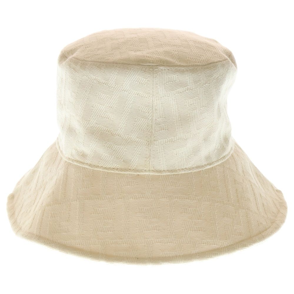 FENDI フェンディ FF Bucket Hat ズッカ柄 総柄 バケットハット 帽子 アイボリー FXQ 789