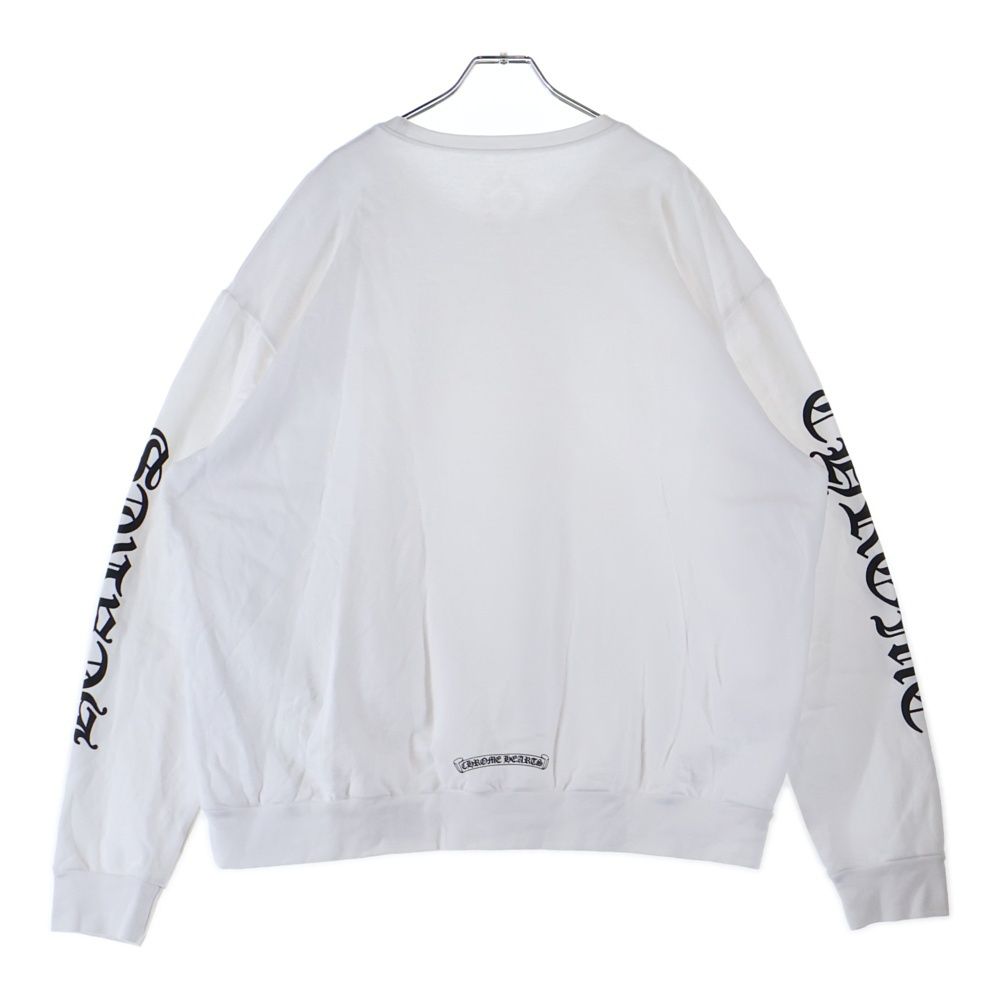 Chrome Hearts ホワイト トレーナー CHROME HEARTS (クロムハーツ) SWTSHRT PLVR ネックロゴプリント