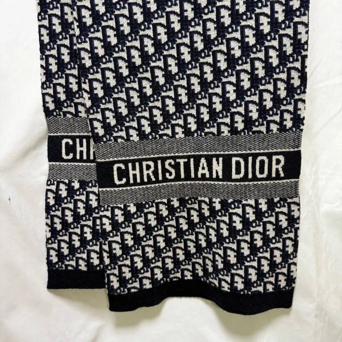 ディオール オブリーク リバーシブル カシミア ロング ニット マフラー