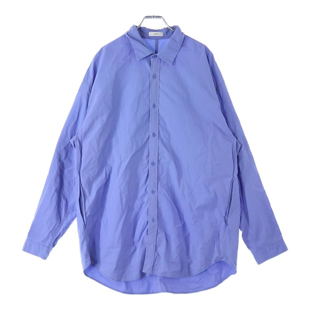 ATON (エイトン) 7B レギュラーカラー 長袖シャツ ブルー 7055536