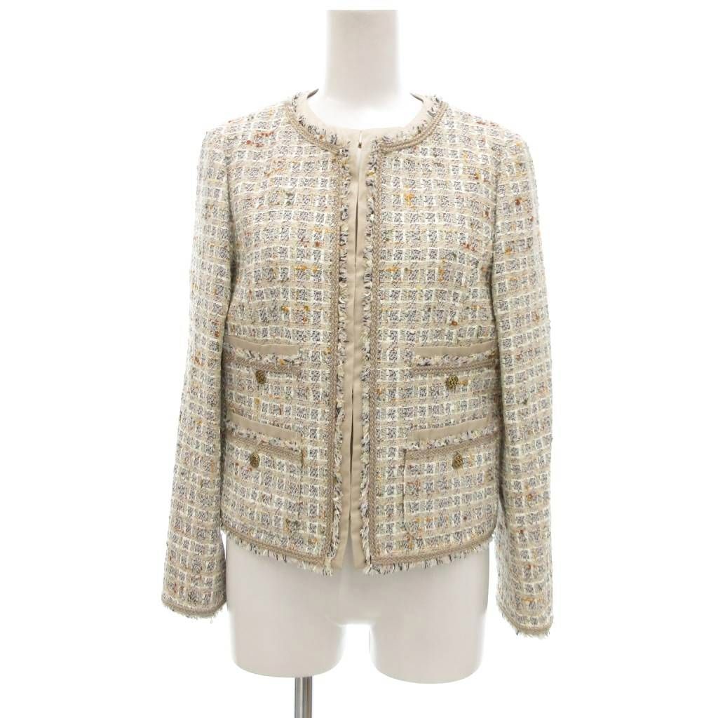 ONWARD 23区ノーカラージャケット ベージュ系 38