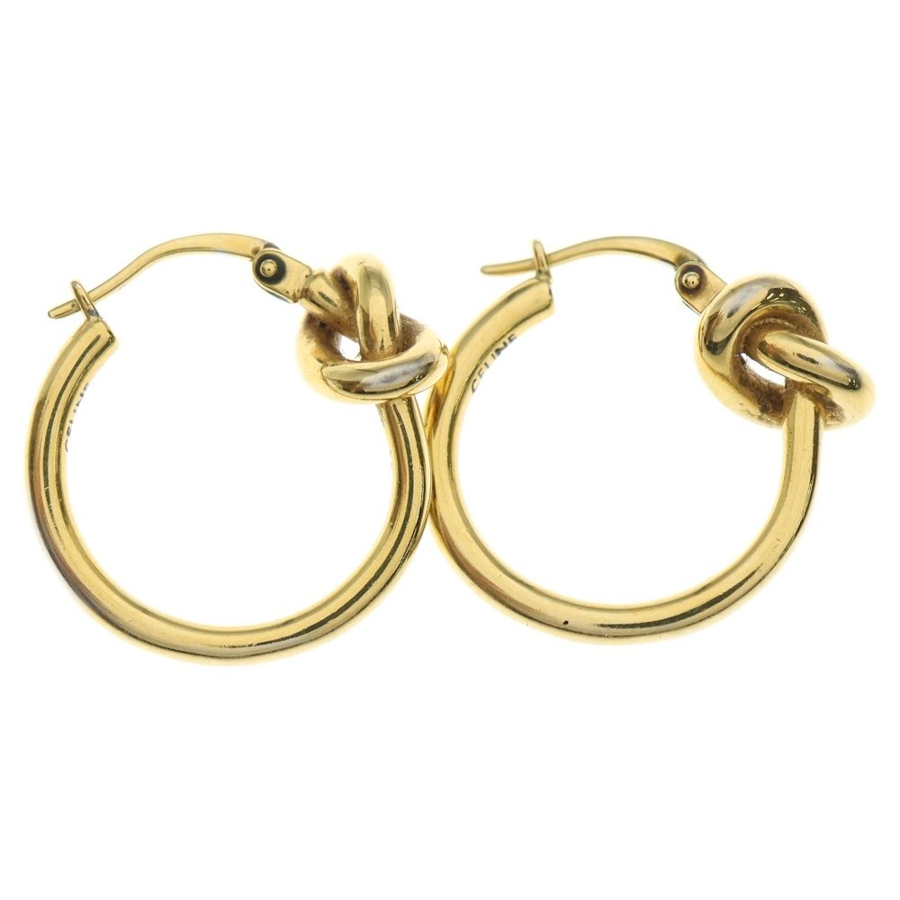 CELINE セリーヌ ノット スモールフープ ピアス ゴールド GP