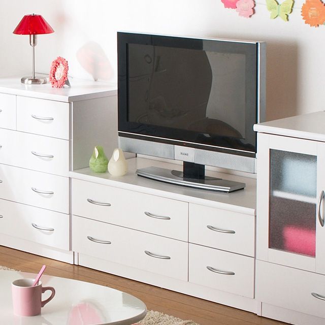 コンパクト ローチェスト 幅89 5 cm テレビ台 収納家具 キャビネット チェスト テレビボード 姫系