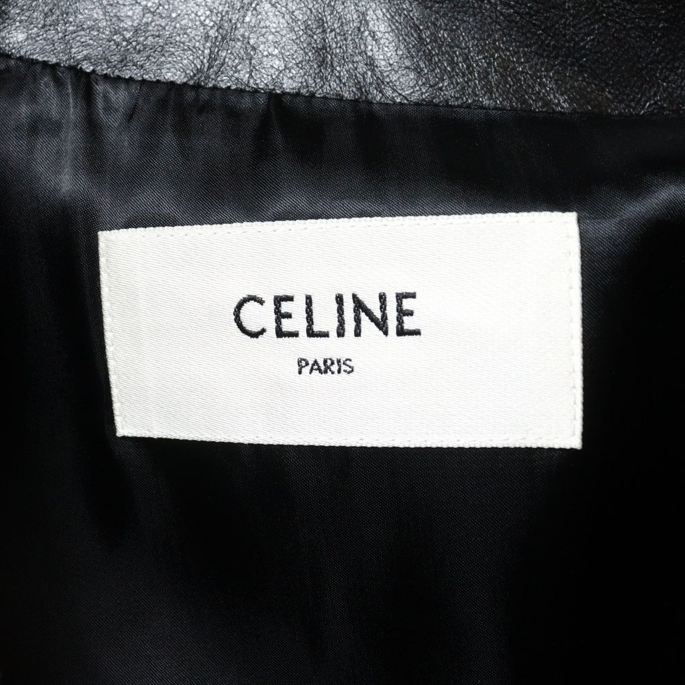 CELINE (セリーヌ) 23SS ソフトラムスキンレザージャケット ブラック