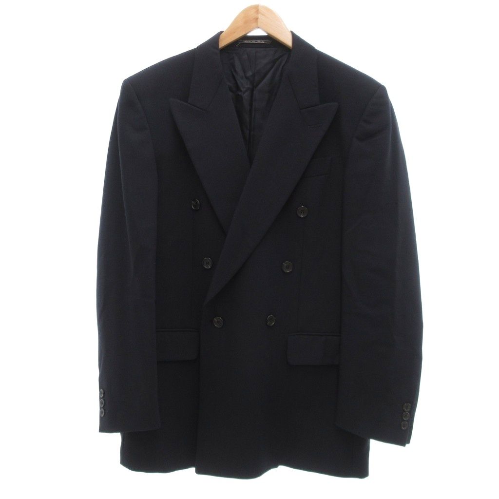 フェンディ FENDI Uomo ヴィンテージ スーツ セットアップ ダブルジャケット パンツ ウール 50 ダークネイビー UO MNK 2